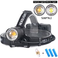 Đèn Pin Đeo Trán Led XHP70.2 6800lm Ánh Sáng Vàng / Trắng Chất Lượng Cao