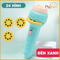 Đèn pin đồ chơi chiếu 24 - 56 hình con vật kể chuyện cho bé. -  Đèn xanh 24 hình
