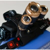 Đèn pin đội đầu 3 bóng, đèn đội đầu dã ngoại, soi ếch