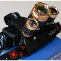 Đèn pin đội đầu 3 bóng, đèn đội đầu dã ngoại, soi ếch
