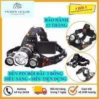 Đèn Pin Đội Đầu 3 Bóng Led Siêu Sáng HIGH POWER HEADLAMP T6, Sạc Pin Siêu Tiện Dụng, Bảo Hành 12 Tháng