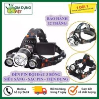 Đèn Pin Đội Đầu 3 Bóng Led Siêu Sáng HIGH POWER HEADLAMP T6, Sạc Pin Siêu Tiện Dụng, Bảo Hành 12 Tháng