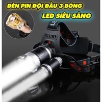 Đèn pin đội đầu 3 bóng siêu sáng | Đèn bin đội đầu