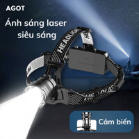 Đèn pin đội đầu AGOT cảm biến vẫy tay, bấc đèn nhập khẩu
