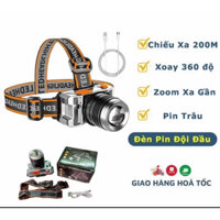 Đèn pin đội đầu giá máy ảnh nội địa cao cấp siêu sáng có chế độ zoom xa gần cảm biến bật tắt khươi tay
