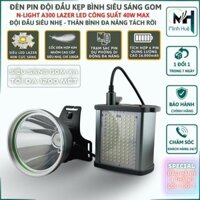 Đèn pin đội đầu kẹp bình siêu sáng chiếu xa 1200 mét 2 kiểu sáng độc lập XJ A300 đèn kẹp bình ác quy dùng đi soi nấm mối