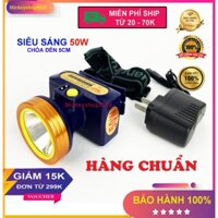 Đèn pin đội đầu MINHUI A9 LED 50W chống nước (kín nước) ánh sáng vàng hoặc ánh sáng trắng đèn soi ếch đi rừng
