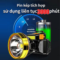 Đèn pin đội đầu siêu sáng 8-10 TIẾNG chiếu xa 300m có cảm biến tắt mở, Đèn pin cao cấp, chống thấm nước