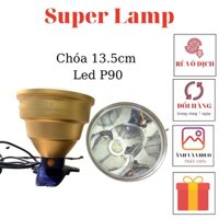 Đèn pin đội đầu siêu sáng đèn kẹp bình ác quy 12V TC 898 led P90 chóa 13.5cm