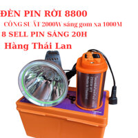 Đèn pin đội đầu siêu sáng  pin rời đeo hông mã 8800 hàng Thái Lan choá 10cm sáng siêu gom xa 1000 thời gian sáng 15h-20h