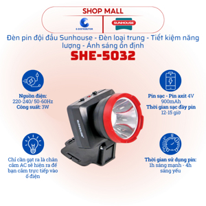 Đèn pin đội đầu Sunhouse SHE5032