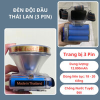 Đèn pin đội đầu Thái Lan 3 pin 500W – Siêu sáng, chống nước, chuyên đi rừng, đi lặn