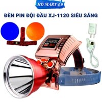 Đèn pin đội đầu XJ-9158 Corisu siêu sáng chiếu xa 500-1000m tặng choá xanh và choá vàng kèm 2 dây đeo đầu pin trâu