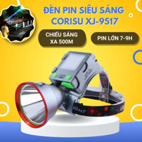 Đèn pin đội đầu XJ-9517, XJ-1120 siêu sáng chiếu xa 500-1000m vỏ hợp kim nhôm kèm choá xanh và choá vàng dây đeo đầu