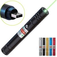 Đèn pin hợp kim nhôm ánh sáng Laser xanh công suất cao USB có thể sạc lại cho mèo Teaser Pen