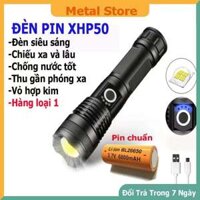 Đèn pin hợp kim nhôm sạc di động ánh sáng mạnh pháo laser siêu sáng độ bền lâu ngoài trời đa chức năng khẩn cấp làm việc