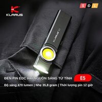 Đèn pin KLARUS E5 sáng 600Lm chiếu xa 41m trang bị 2 LED COB đuôi đèn nam châm từ tính