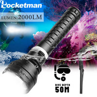 Đèn pin lặn siêu sáng XHP70.2 IPX8 Đèn lặn 300M Đèn LED dưới nước Đèn chìm