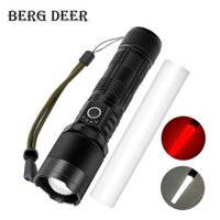 Đèn pin laser trắng Độ bền lâu Đèn pin mạnh ngoài trời Đèn pin hợp kim nhôm tầm xa siêu sáng