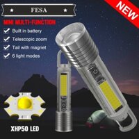 Đèn Pin LED COB Asafee S30 Mini Di Động Có Thể Sạc Lại Bằng Cổng USB Dùng Khi Đi Cắm Trại