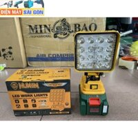 Đèn Pin Led, Đèn Pha Led KÈM CỔNG SẠC DỰ PHÒNG Dùng Pin Chân Pin Phổ Thông Makitaa HUKAN Thiết Kế ĐIỆN MÁY SÀI GÒN