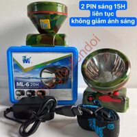 Đèn pin led đội đầu siêu sáng chống thấm nước ML6, đèn 2 pin - sáng 15h không giảm ánh sáng