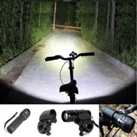 Đèn pin LED gắn phía trước giá đỡ xe đạp để đi xe đạp/ cắm trại ngoài trời - Hàng mới về