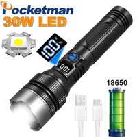 Đèn pin LED Laser công suất cao Sạc USB Zoom Patrol Đèn pin đa chức năng để tự vệ Đèn cắm trại khẩn cấp
