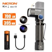 Đèn pin LED NICRON B74UV Máy dò đèn pin trắng / UV 90 độ Xoắn Chống nước 700LM 14500 / AA (bao gồm 14500) Đèn pin LED nam châm cho B74UV