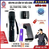 Đèn pin LED siêu sáng mini pin sạc UltraFire XML-T6 H2Pro cao cấp hỗ trợ ZOOM X2000 (1 chiếc), đèn pin XML T6 siêu sáng cầm tay chống thấm nước-LED trắng (tặng củ sạc và pin sạc 18650 80k)