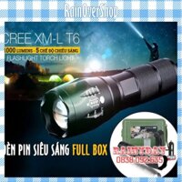 Đèn pin led siêu sáng xml t6 police bin mini cầm tay chống nước chiếu xa sạc điện chính hãng