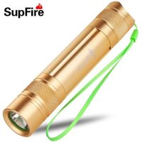 Đèn pin mạnh SupFire S5, có thể sạc lại, chống nước, di động, chống sói, mini cho gia đình và ngoài trời