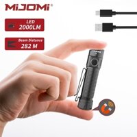 Đèn pin Mijomi EDC E8 2000 Lumen Độ sáng cao Đèn pin 18650 Type-C Đèn pin sạc IPX8 Chống nước 282M Khoảng cách chùm tia cho ngoài trời