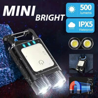 Đèn Pin mini Đa Năng Chống Thấm Nước Có Móc Khóa Nam Châm cob Có Thể Sạc Lại Bằng Cổng usb