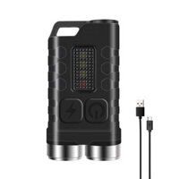 Đèn pin Mini LED Móc khóa Đèn pin có thể sạc lại Đèn bỏ túi chống nước với độ sáng 5 cấp Nguồn sáng 4 màu để cắm trại Đi bộ đường dài Sử dụng khẩn cấp