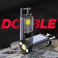 Đèn pin Mini LED năng lượng mặt trời EDC Móc khóa đa chức năng Đèn pin sạc USB COB Đèn cắm trại có từ tính mạnh