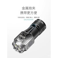 Đèn pin mini mạnh mẽ, di động, sạc lại, ngoài trời, siêu sáng, laser tầm xa, đa chức năng cho gia đình