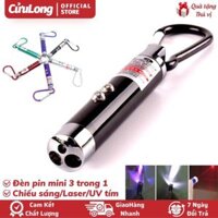 Đèn Pin Mini Móc Khóa 3 trong 1 Chiếu Sáng Laser soi tiền giấy tờ giả đa năng bỏ túi đèn bin bảo vệ cầm tay siêu nhỏ