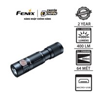 Đèn Pin Mini Siêu sáng Fenix E05R có độ sáng lên đến 400 Lumens và chiếu xa 64m, thời lượng chiếu sáng tối đa 34 giờ.