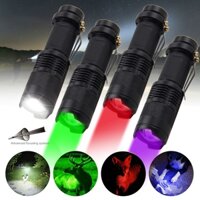 Đèn Pin mini sk68 Chống Thấm Nước Ánh Sáng Xanh / Đỏ / Trắng / uv 395nm 3 Chế Độ