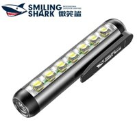 Đèn pin mini SMILING SHARK GZ-5155 XPE siêu sáng 4 chế độ chống thấm nước có thể sạc lại USB dùng chạy bộ cắm trại