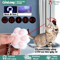 Đèn Pin Mini Trêu Chó Mèo Móc Khóa 3 chức năng Laser UV soi tiền giấy tờ chiếu sáng nhỏ gọn bỏ túi đa năng