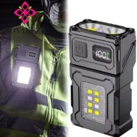 Đèn pin móc khóa COVIEEZB, Đèn làm việc di động chống nước siêu sáng, MINI có đèn khẩn cấp COB Đuôi MagnetTorch Mũ LED Clip Light ngoài trời