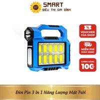 Đèn Pin Năng Lượng Mặt Trời Đa Chức Năng Công Suất Lớn, Đèn Pin Siêu Sáng