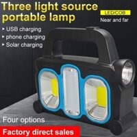 Đèn Pin Năng Lượng Mặt Trời HB 6169, Đèn Làm Việc Cầm Tay COB 3 Chế Độ Chiếu Sáng 20W Siêu Mạnh Sạc Khẩn Cấp