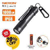 Đèn pin NICRON N1pro EDC, Đèn pin sạc 1000 Lumens 6 chế độ Nhiên liệu kép AA 14500 Móc khóa & Nam châm ngoài trời, gia đình
