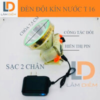 Đèn pin sạc đội đầu siêu sáng kín nước công tắc đôi hiển thị dung lượng pin T16