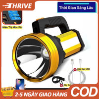 Đèn pin sạc siêu sáng tích hợp sạc điện thoại cắm trại có tay cầm