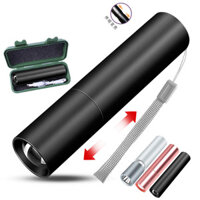 Đèn Pin sáng chói led xuyên biên giới, đèn pin chiếu xa đa năng có thể sạc lại, đèn bên mini di động siêu sáng gia dụng nhỏ