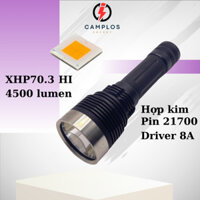Đèn pin siêu sáng 4500 lumen Mantaray M50 đèn bin cầm tay led XHP70.3 HI vỏ hợp kim nhôm chống nước chiếu xa pin 21700